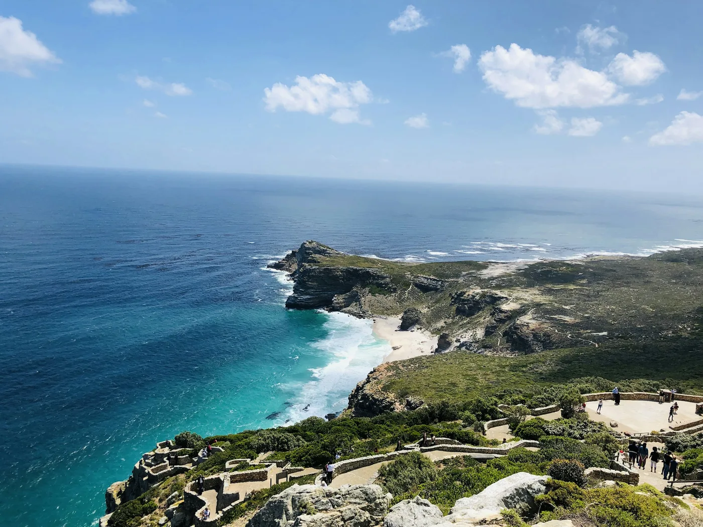 The cliffs and lighthouse of Cape Point above the ocean